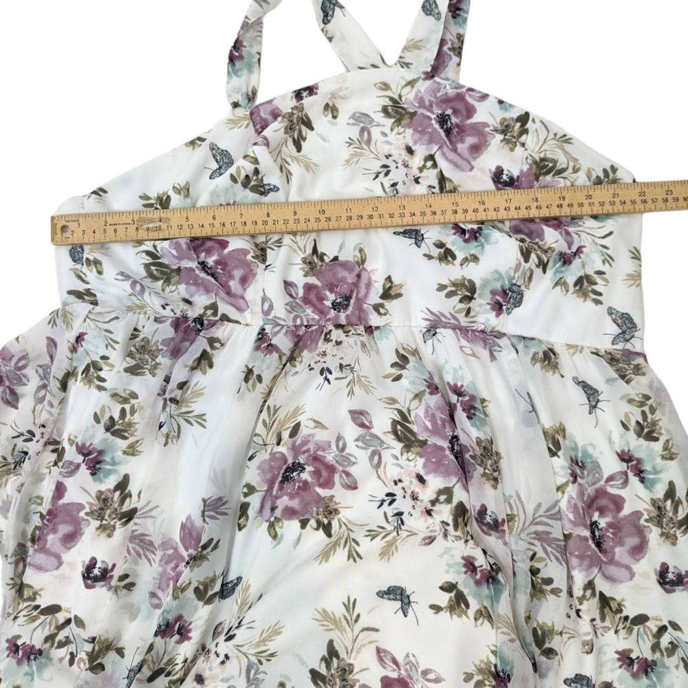 Torrid Floral Maxi Dress Gown Cross Neck Halter Womens 26 Special Occasion - Picture 12 of 15